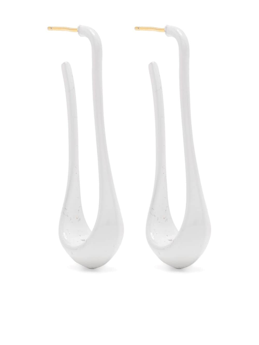 LEMAIRE glossy-finish drop earrings - White von LEMAIRE
