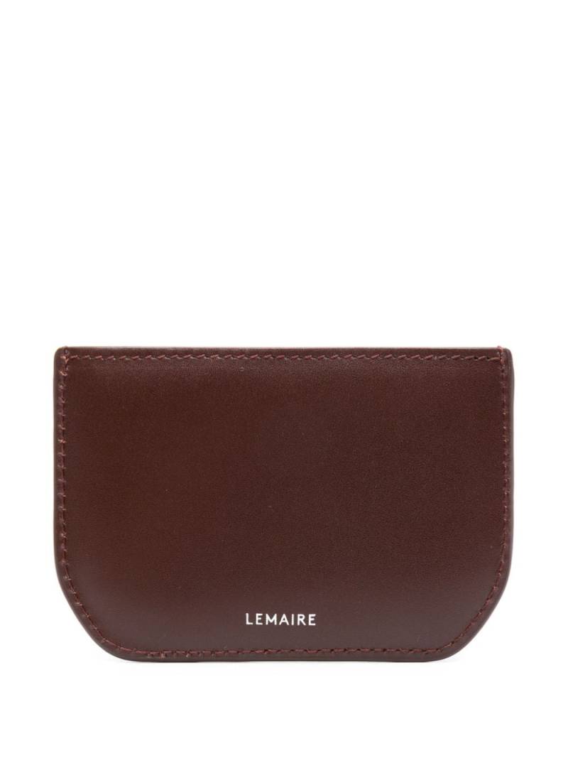 LEMAIRE logo-print leather card holder - Brown von LEMAIRE