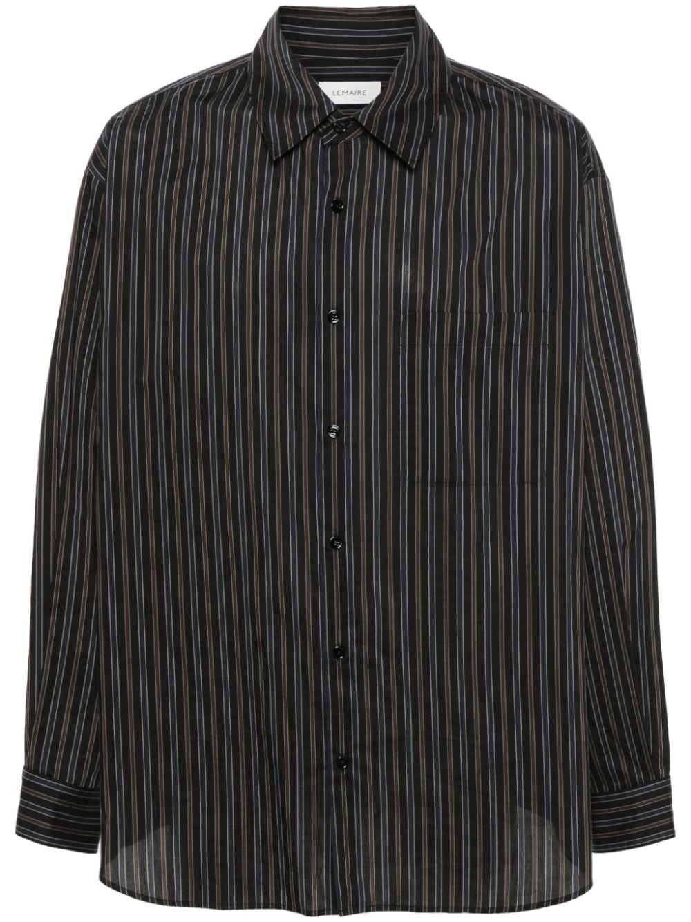 LEMAIRE long-sleeved striped shirt - Brown von LEMAIRE