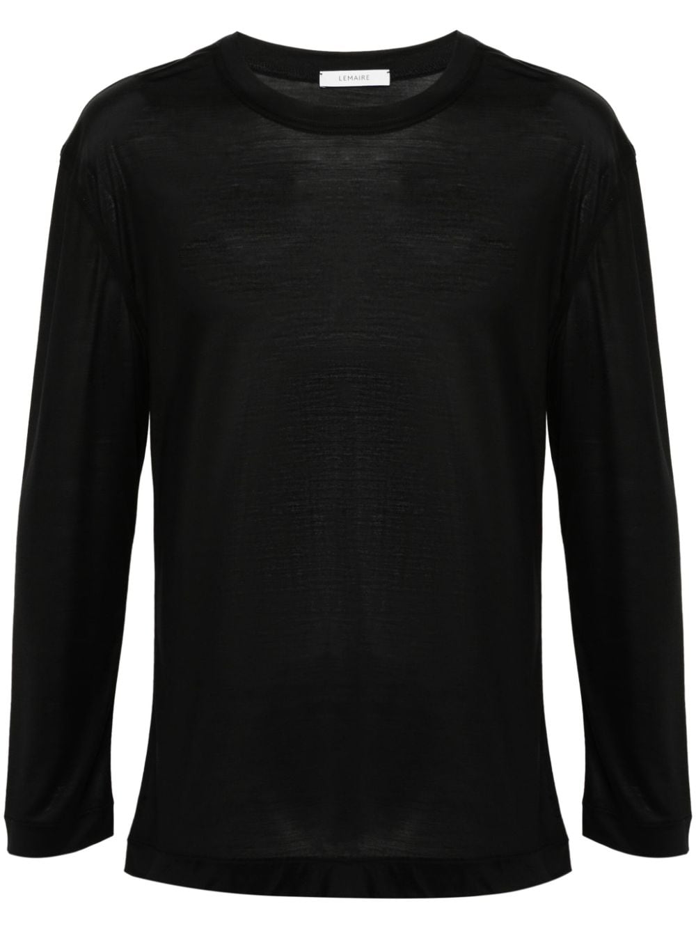 LEMAIRE longsleeved silk jersey top - Black von LEMAIRE