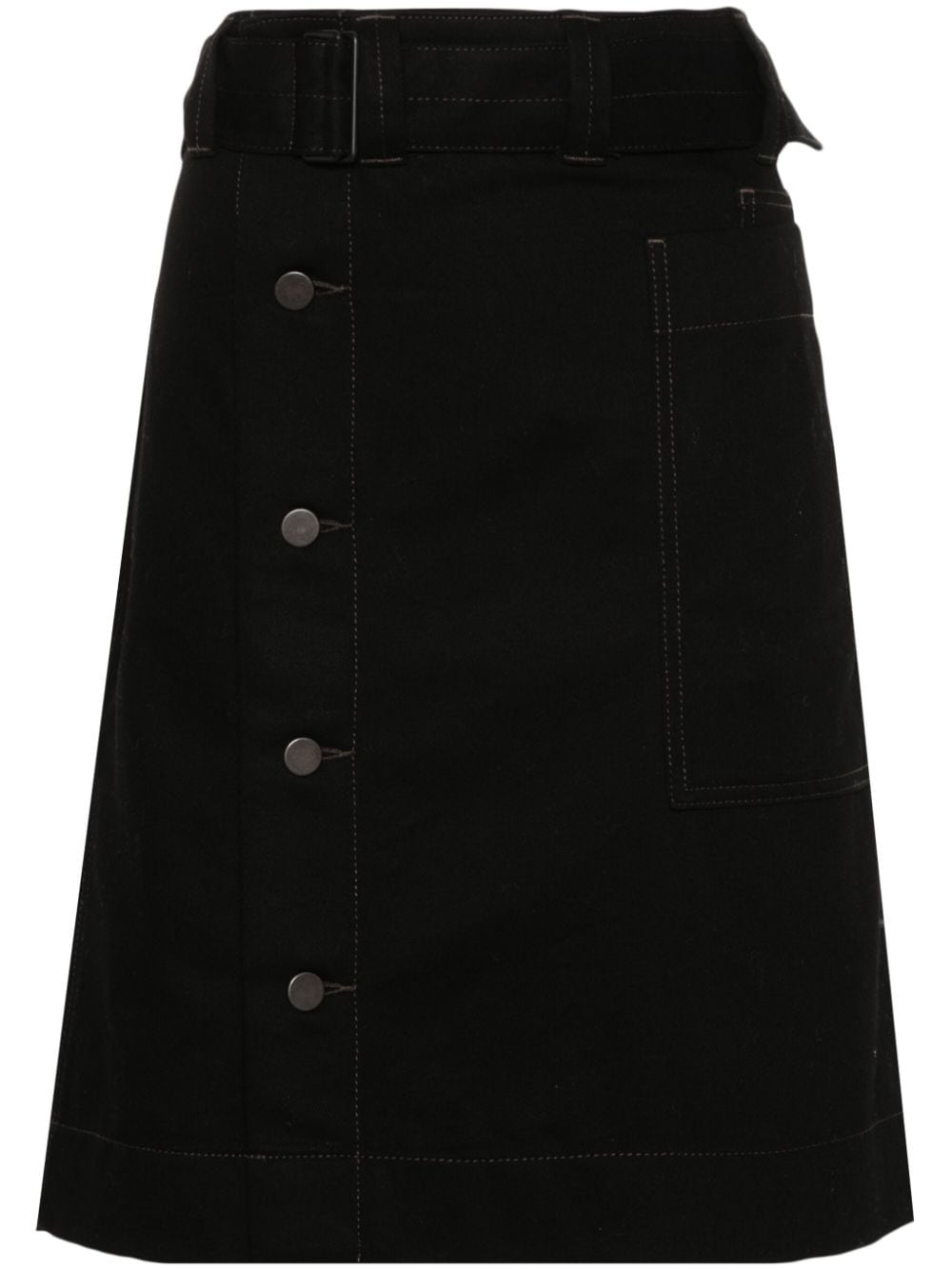 LEMAIRE off-centre-fastening denim skirt - Black von LEMAIRE