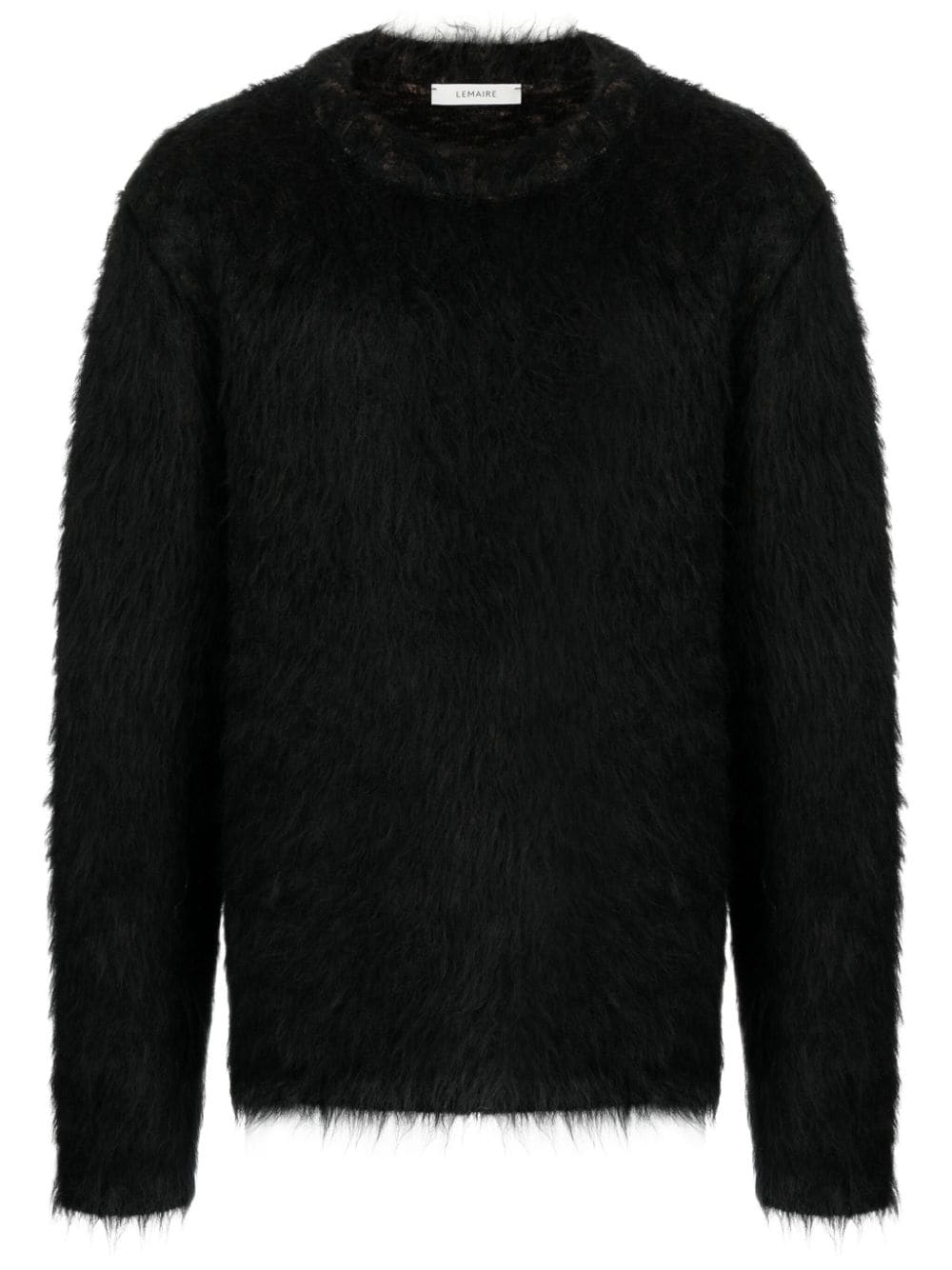 LEMAIRE ribbed-trim brushed jumper - Black von LEMAIRE