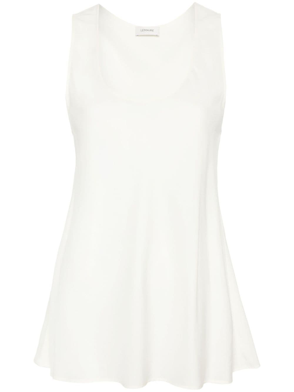 LEMAIRE scoop-neck satin tank top - White von LEMAIRE