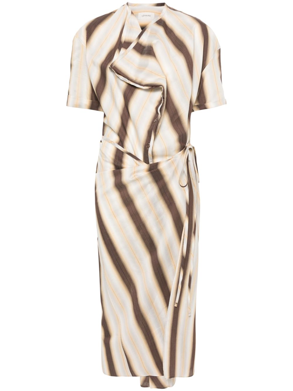 LEMAIRE short-sleeve wrap dress - Neutrals von LEMAIRE