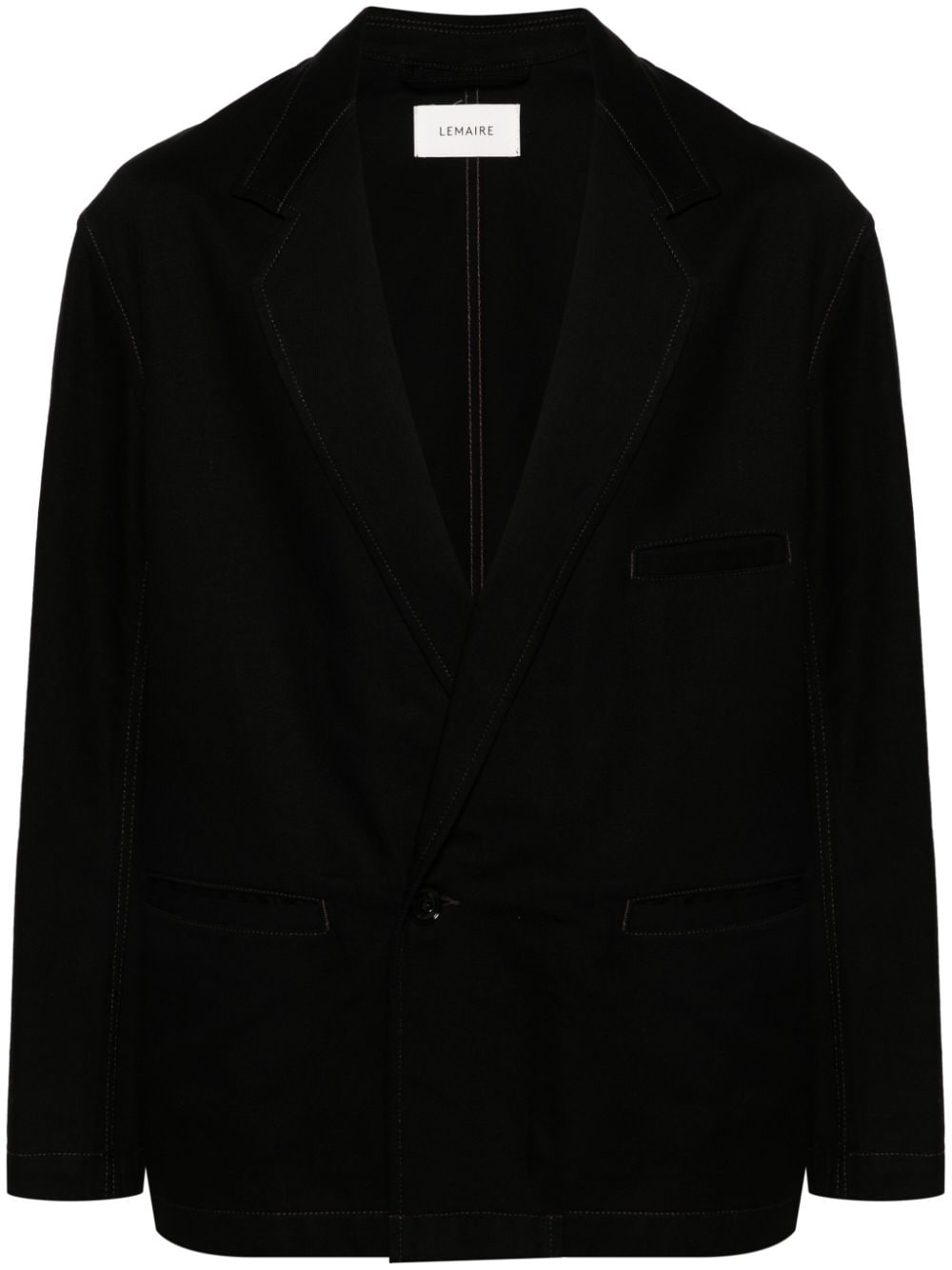 LEMAIRE single-breasted cotton twill blazer - Black von LEMAIRE