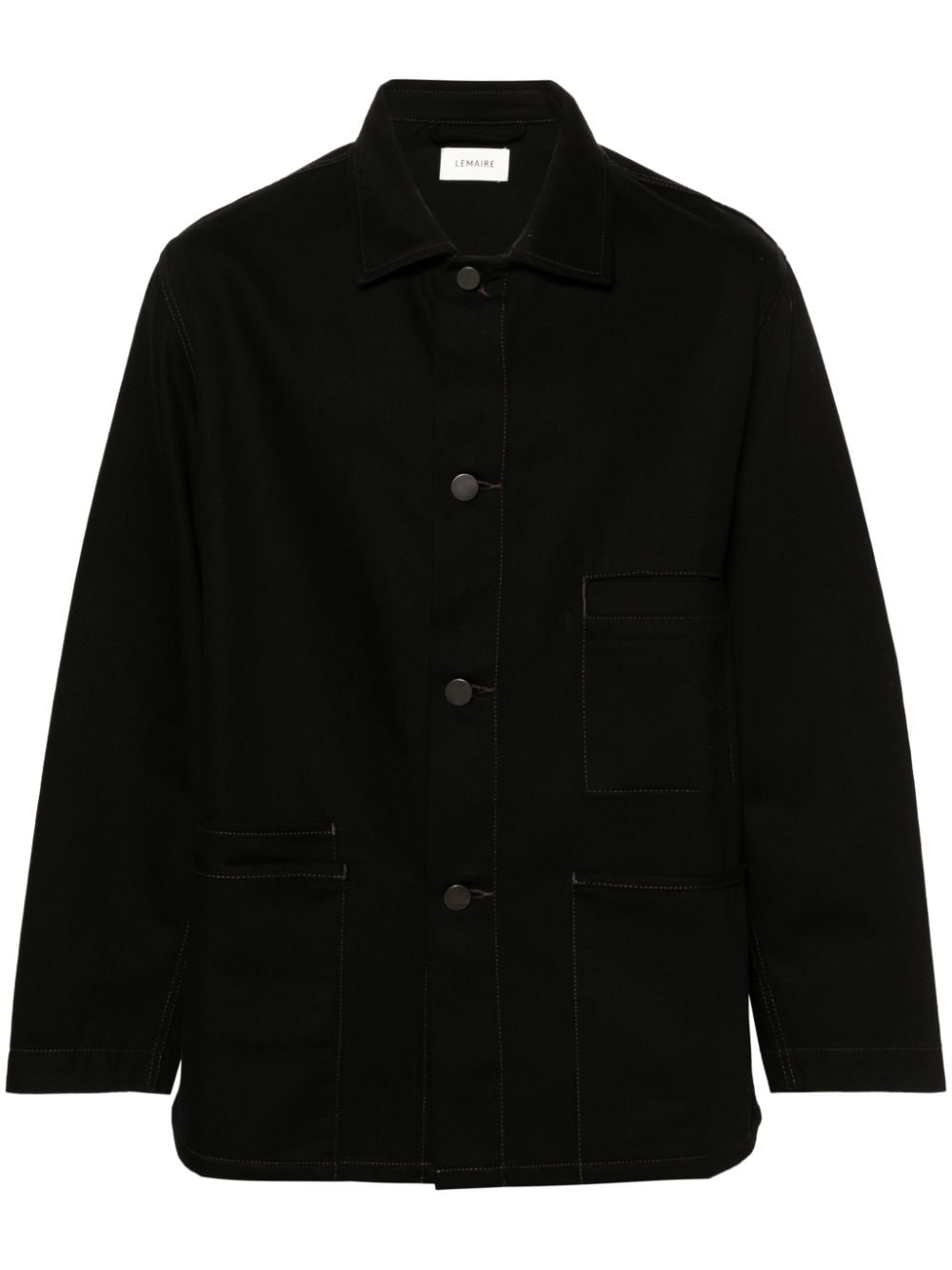 LEMAIRE straight-collar cotton shirt jacket - Black von LEMAIRE