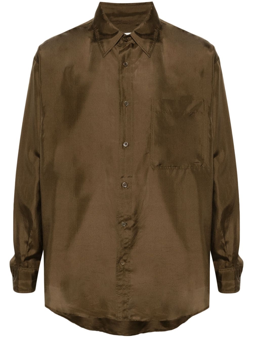 LEMAIRE straight-collar silk shirt - Brown von LEMAIRE