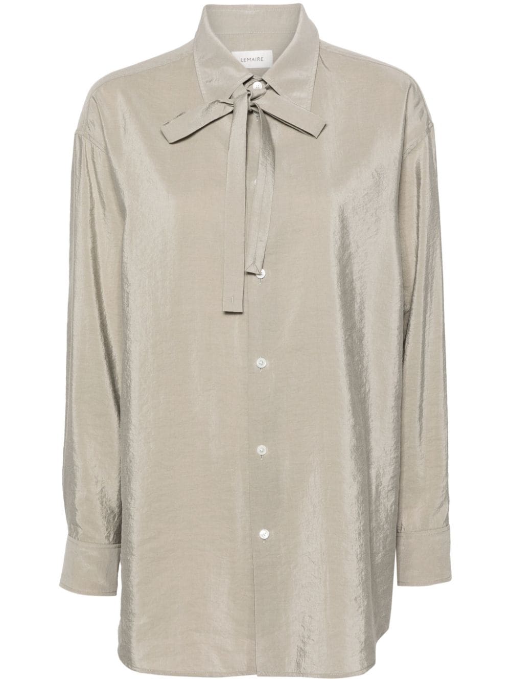 LEMAIRE tie-detail satin shirt - Grey von LEMAIRE