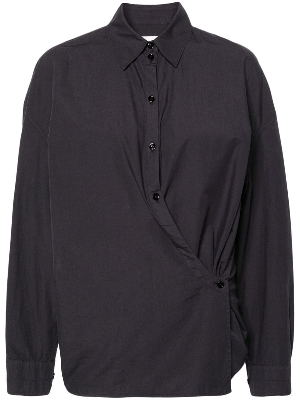 LEMAIRE twist-detail cotton shirt - Blue von LEMAIRE