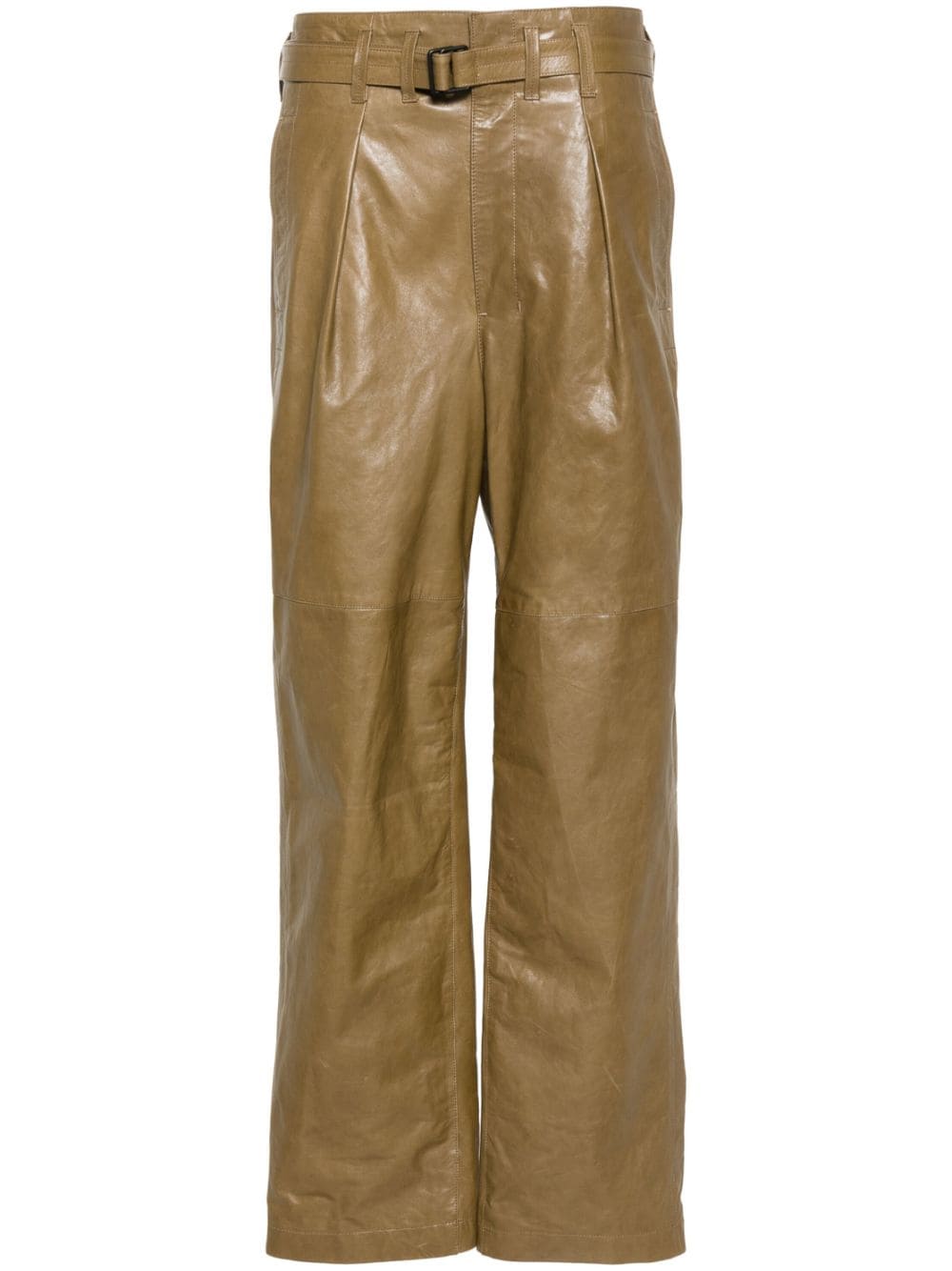 LEMAIRE wide-leg leather trousers - Green von LEMAIRE