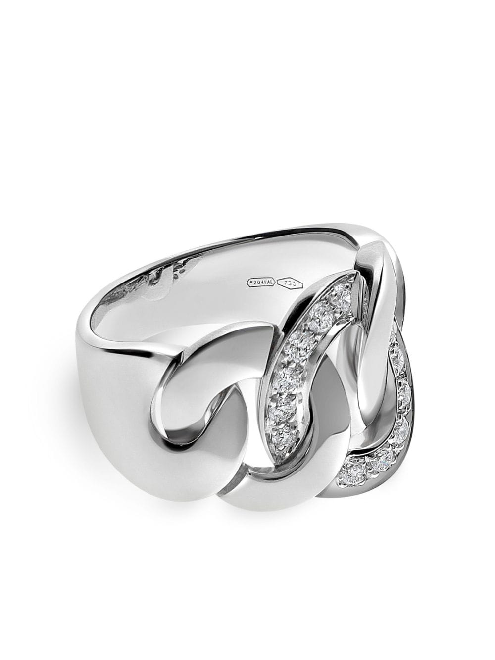 LEO PIZZO 18kt white gold Groumette diamond chain ring - Silver von LEO PIZZO
