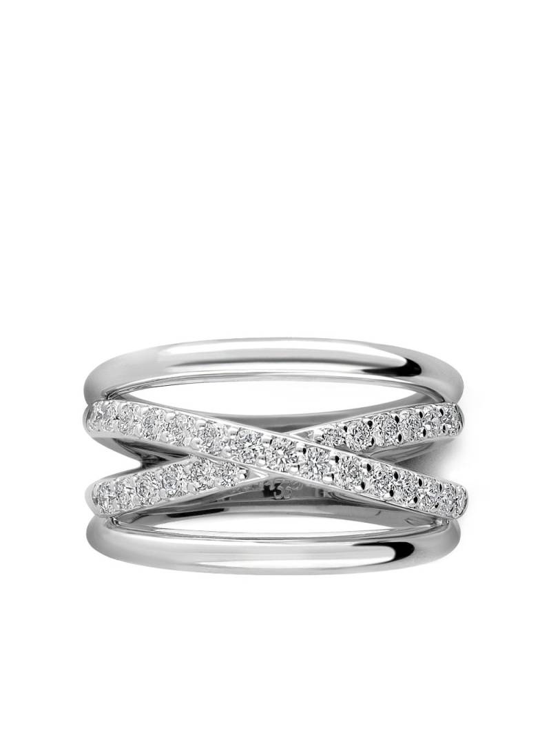 LEO PIZZO 18kt white gold diamond Waves ring - Silver von LEO PIZZO