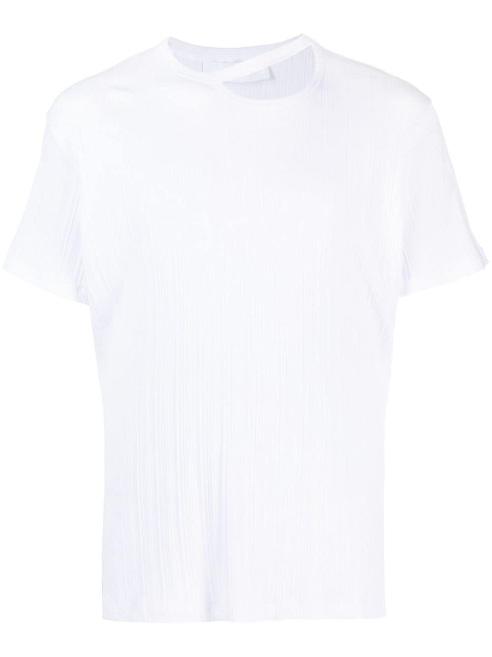 LGN LOUIS GABRIEL NOUCHI cut-out plissé cotton T-shirt - White von LGN LOUIS GABRIEL NOUCHI