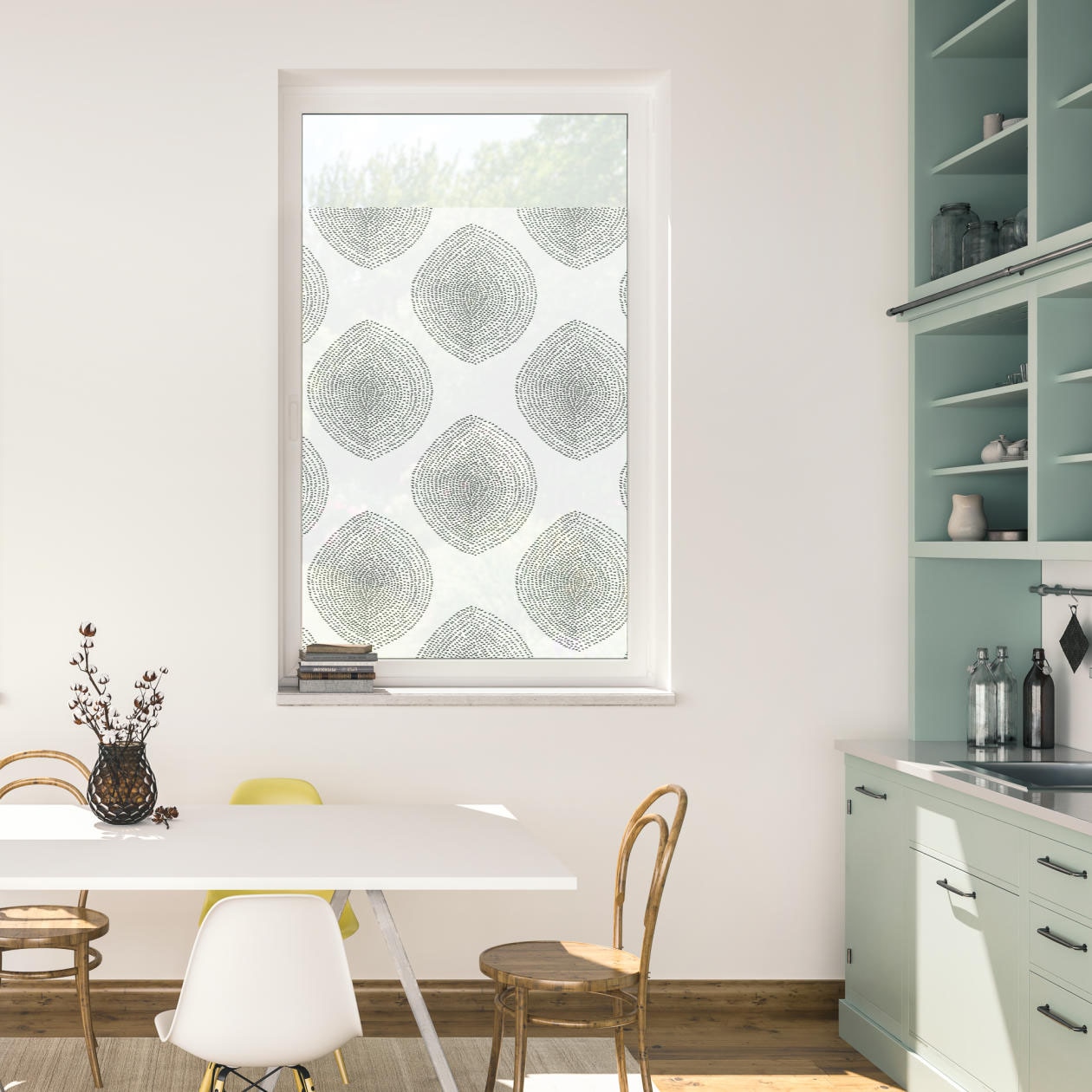 LICHTBLICK ORIGINAL Fensterfolie »Fensterfolie selbstklebend, Sichtschutz, Stripy Boho Drop - Weiss«, 1 St., blickdicht, glattstatisch haftend LICHTBLICK ORIGINAL Fensterfolie »Fensterfolie selbstklebend, Sichtschutz, Stripy Boho Drop - Weiss«, 1 St., blickdicht, glattstatisch haftend von LICHTBLICK ORIGINAL