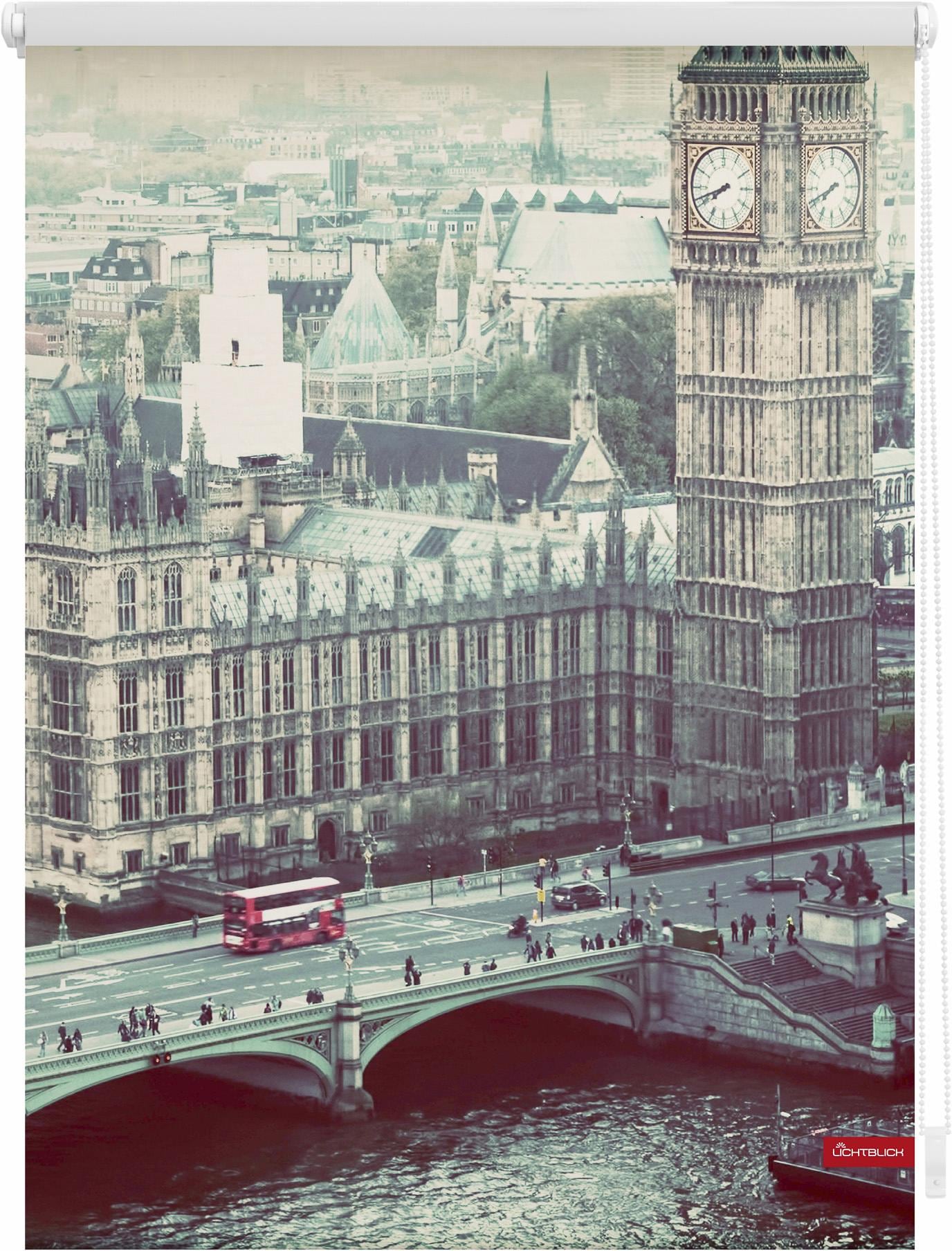 LICHTBLICK ORIGINAL Seitenzugrollo »Klemmfix Motiv London Westminster«, Lichtschutz, ohne Bohren, freihängend, bedruckt von LICHTBLICK ORIGINAL