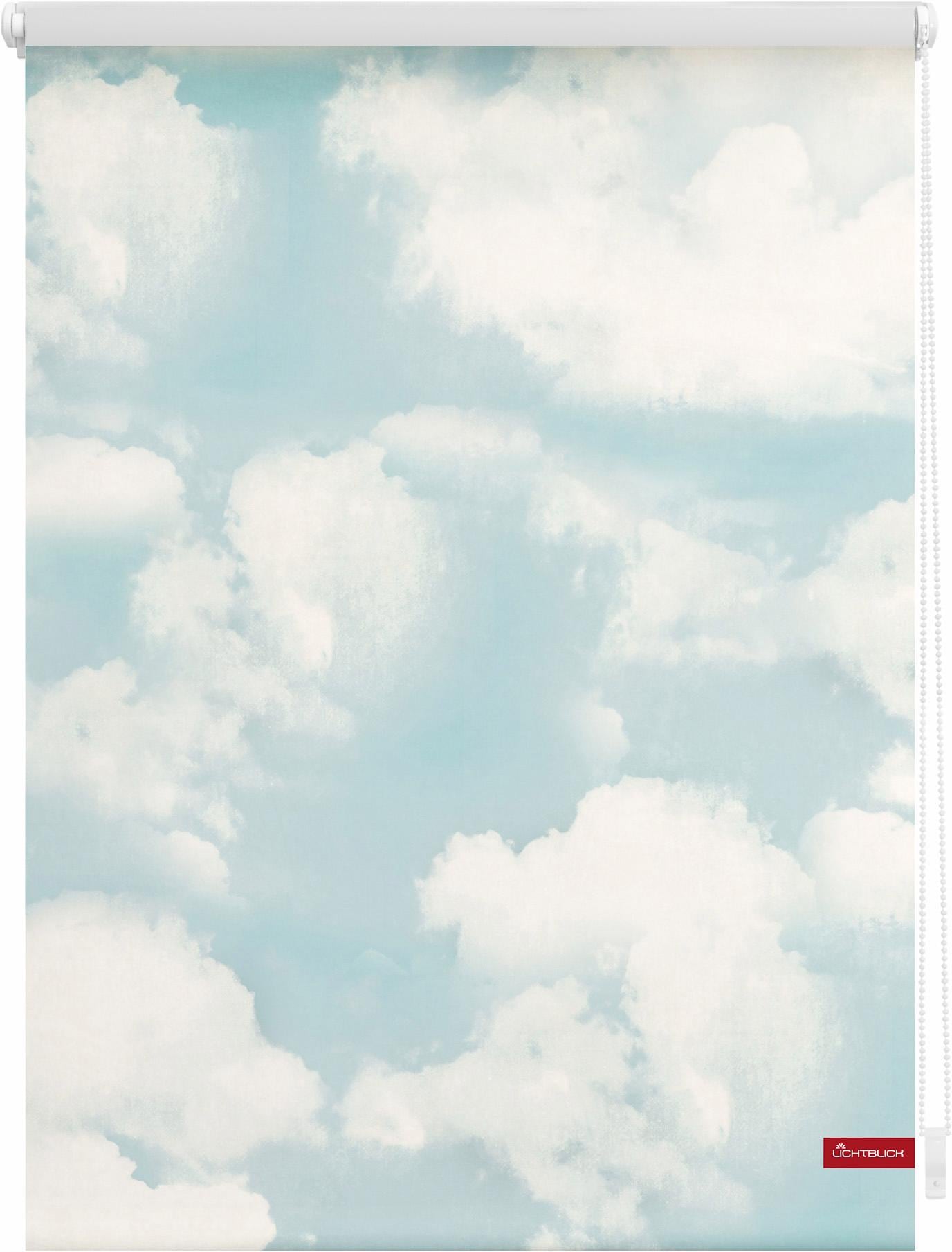 LICHTBLICK ORIGINAL Seitenzugrollo »Klemmfix Motiv Wolken«, Lichtschutz, ohne Bohren, freihängend von LICHTBLICK ORIGINAL