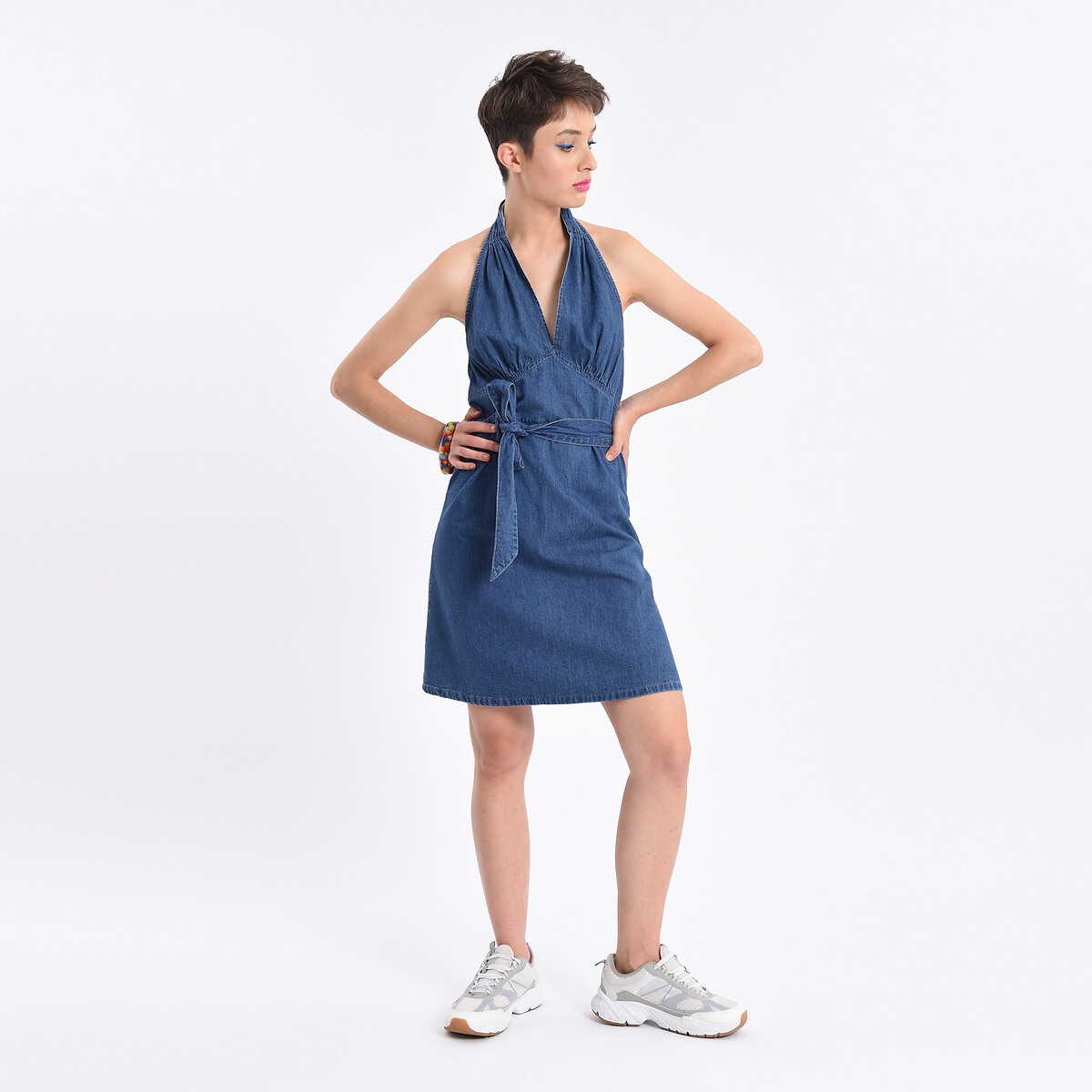 Jeanskleid mit Bindegürtel, Baumwoll-Denim von LILI SIDONIO