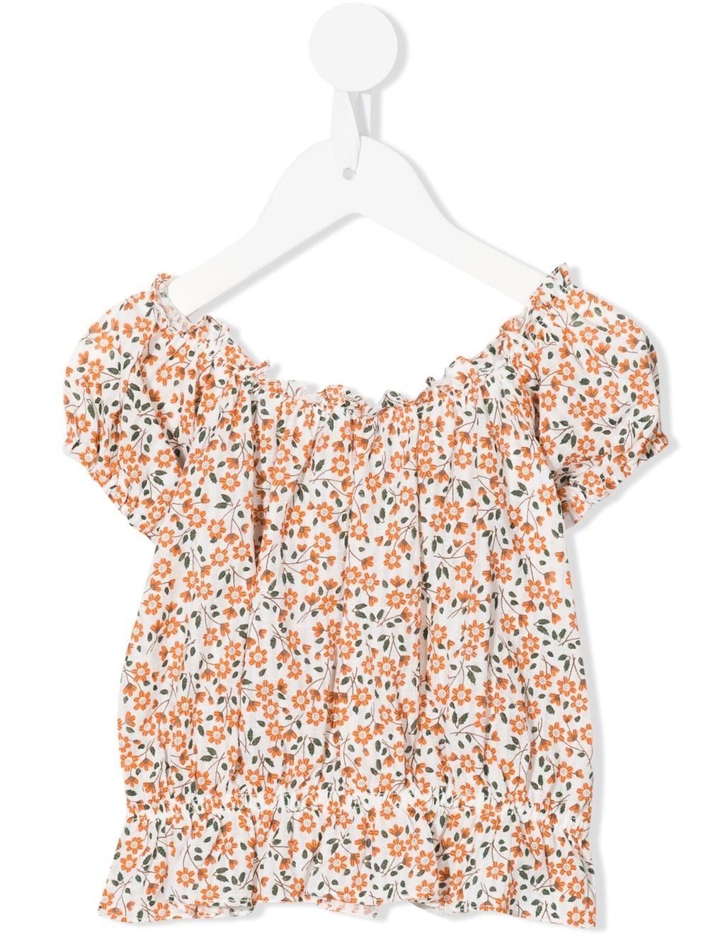Little Bambah floral-print cotton-blend blouse - Orange von Little Bambah