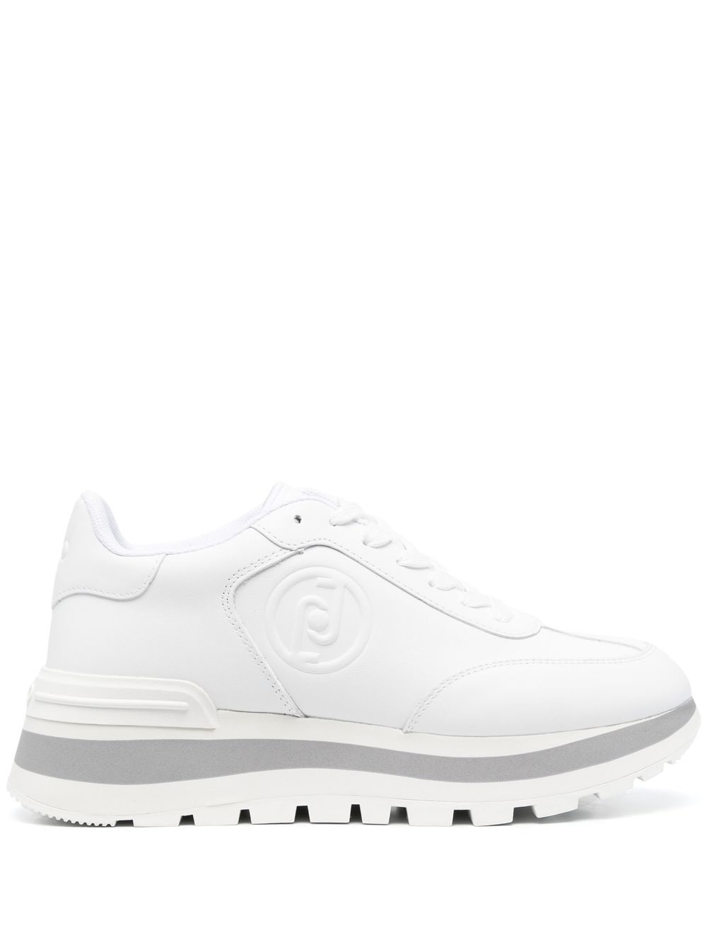 LIU JO 45mm embossed-logo lace-up sneakers - White von LIU JO