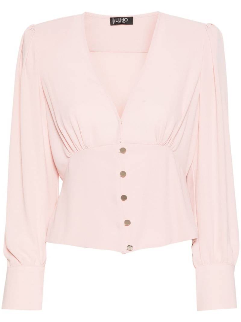 LIU JO Georgette gathered-detail blouse - Pink von LIU JO