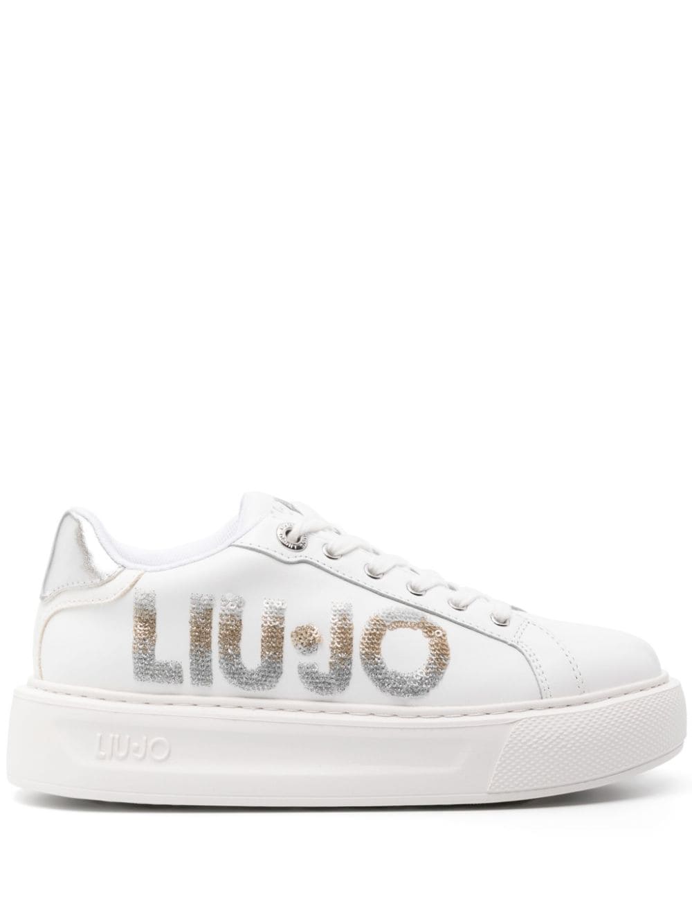 LIU JO Kylie sequined-logo sneakers - White von LIU JO