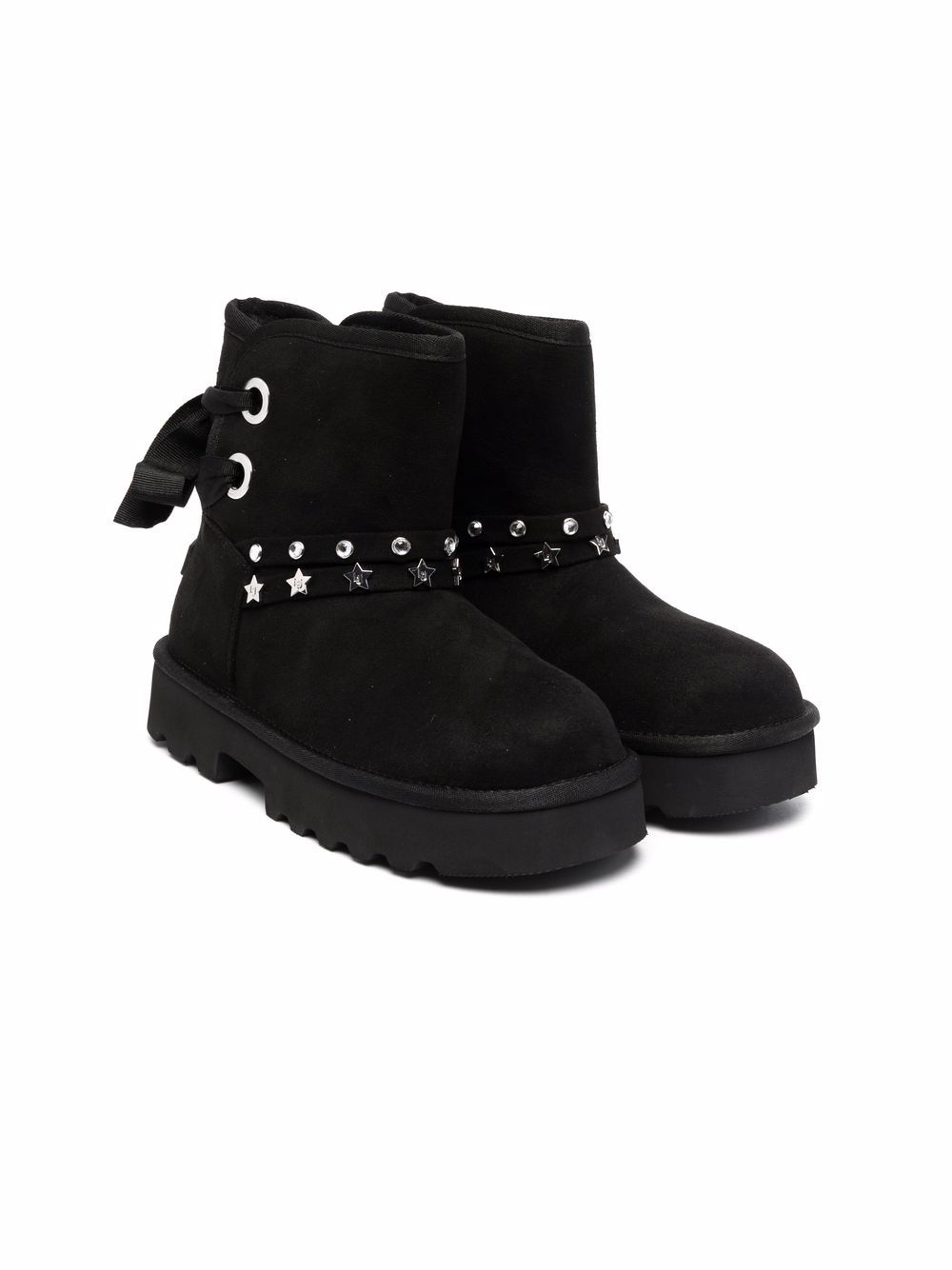 Liu Jo Kids Nina star-studded suede-effect ankle boots - Black von Liu Jo Kids