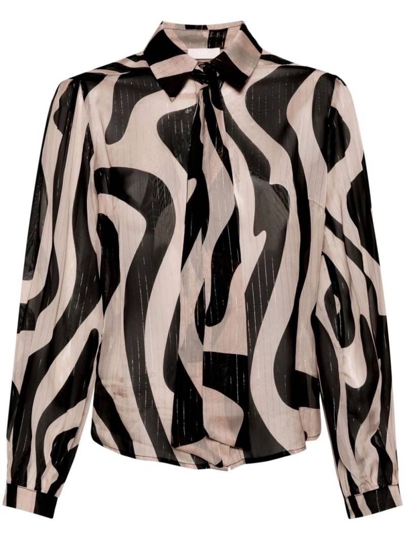 LIU JO abstract-print lurex-stripes shirt - Pink von LIU JO