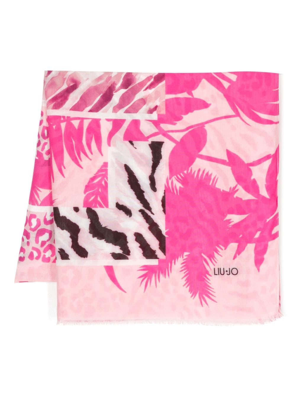 LIU JO animal-print bamboo scarf - Pink von LIU JO