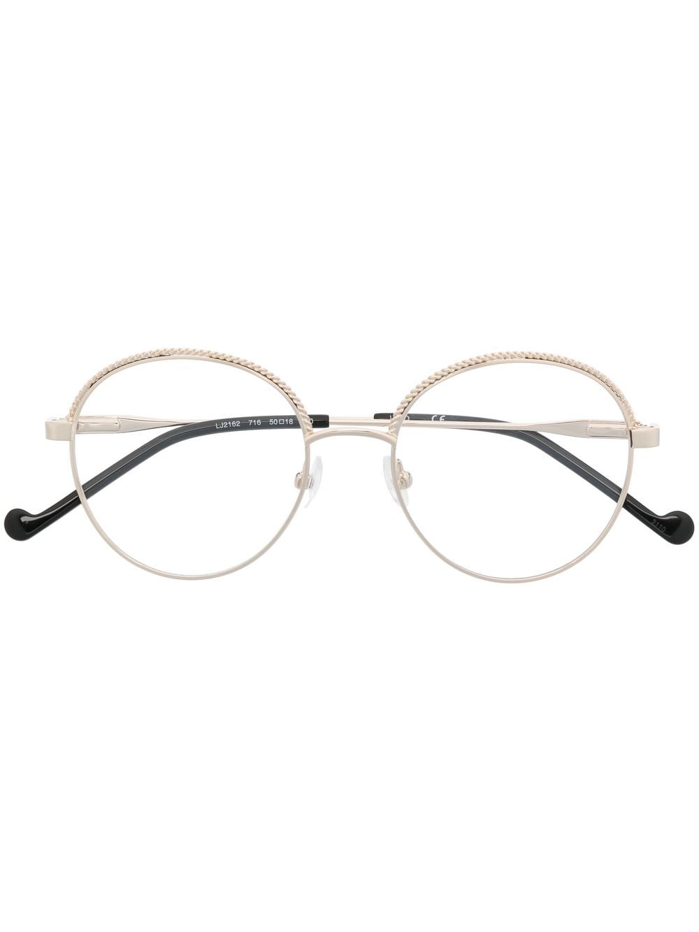 LIU JO beaded half-rim frame glasses - Gold von LIU JO