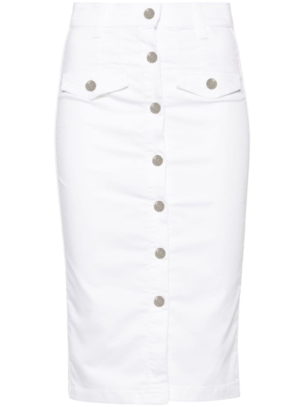 LIU JO buttoned twill skirt - White von LIU JO