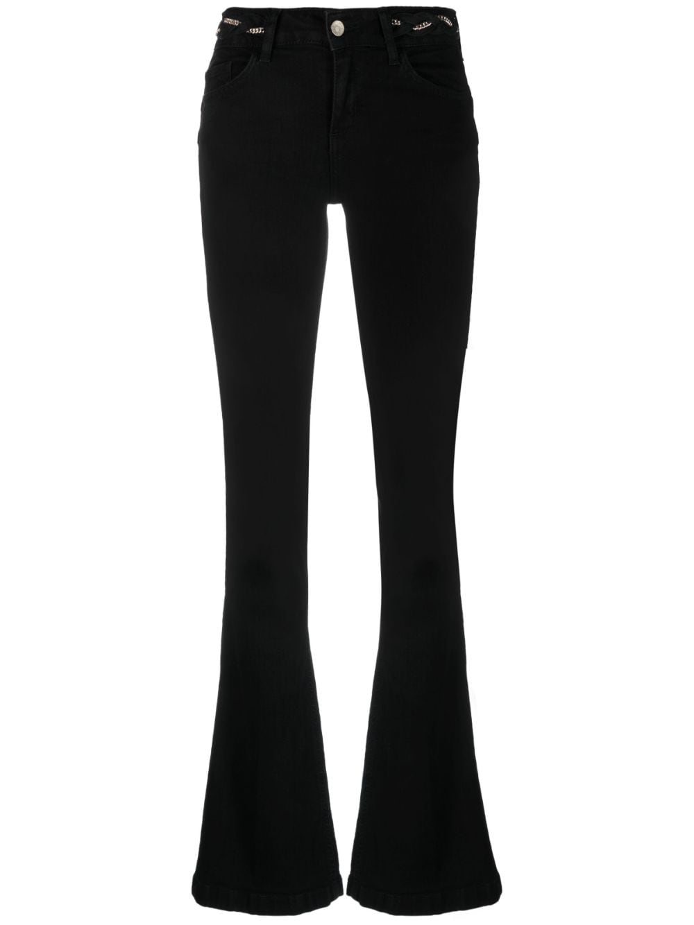 LIU JO chain-embellished flared jeans - Black von LIU JO