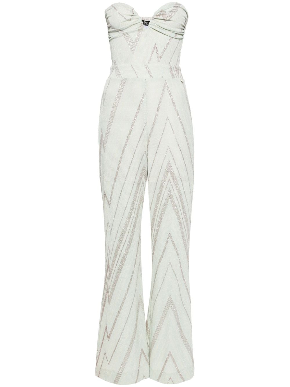 LIU JO chevron strapless jumpsuit - Green von LIU JO