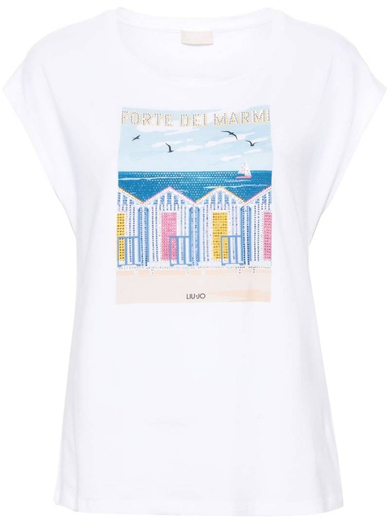 LIU JO city-print T-shirt - White von LIU JO