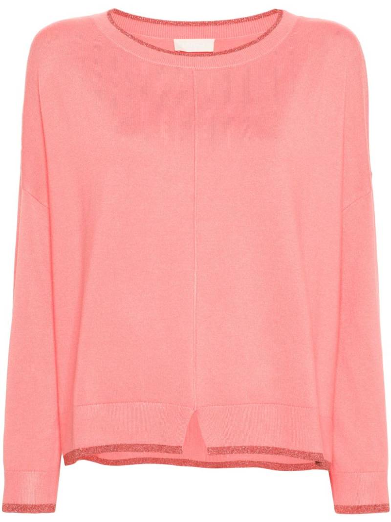 LIU JO crew-neck drop-shoulder jumper - Pink von LIU JO