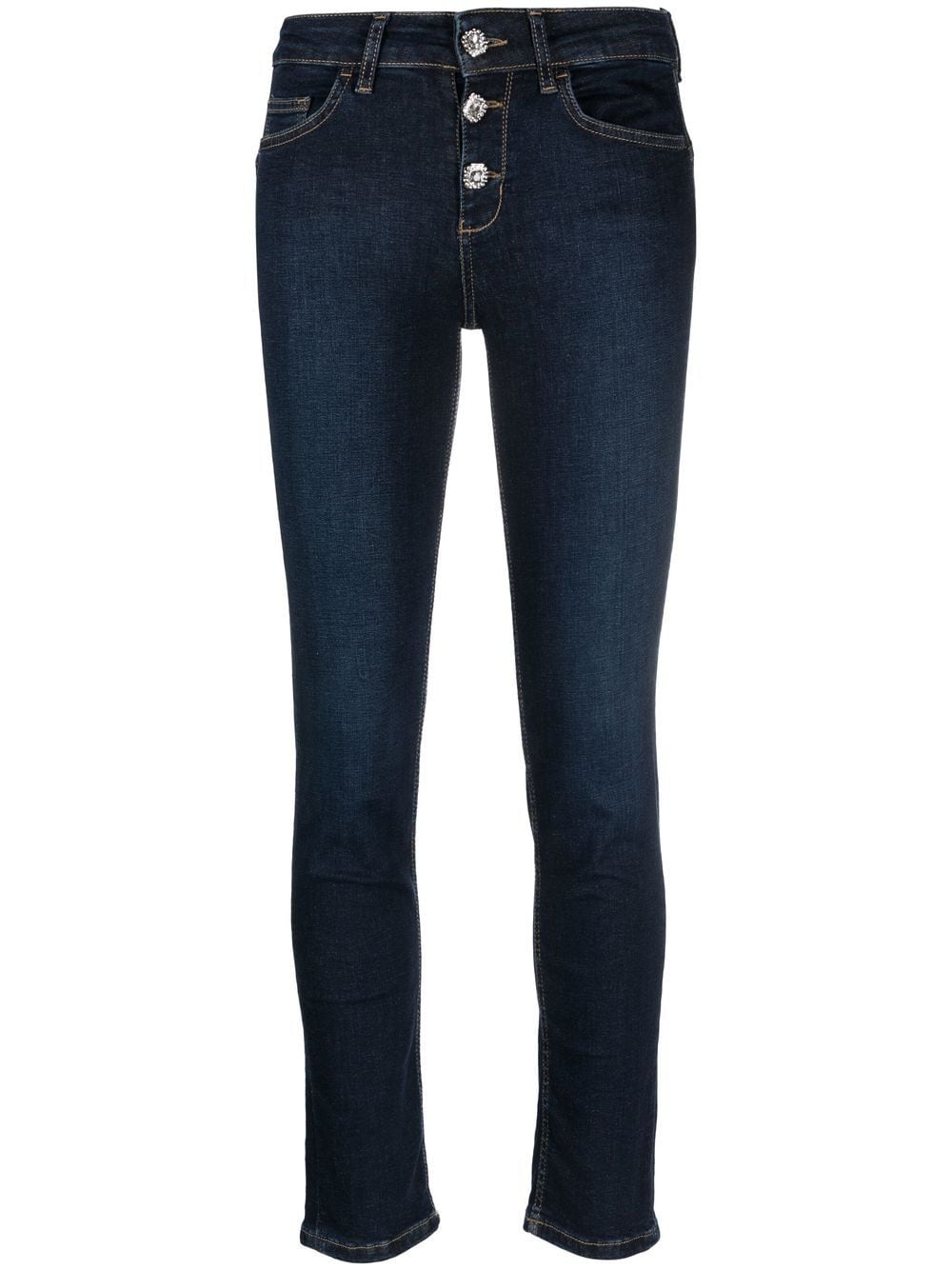 LIU JO crystal-button skinny-cut jeans - Blue von LIU JO