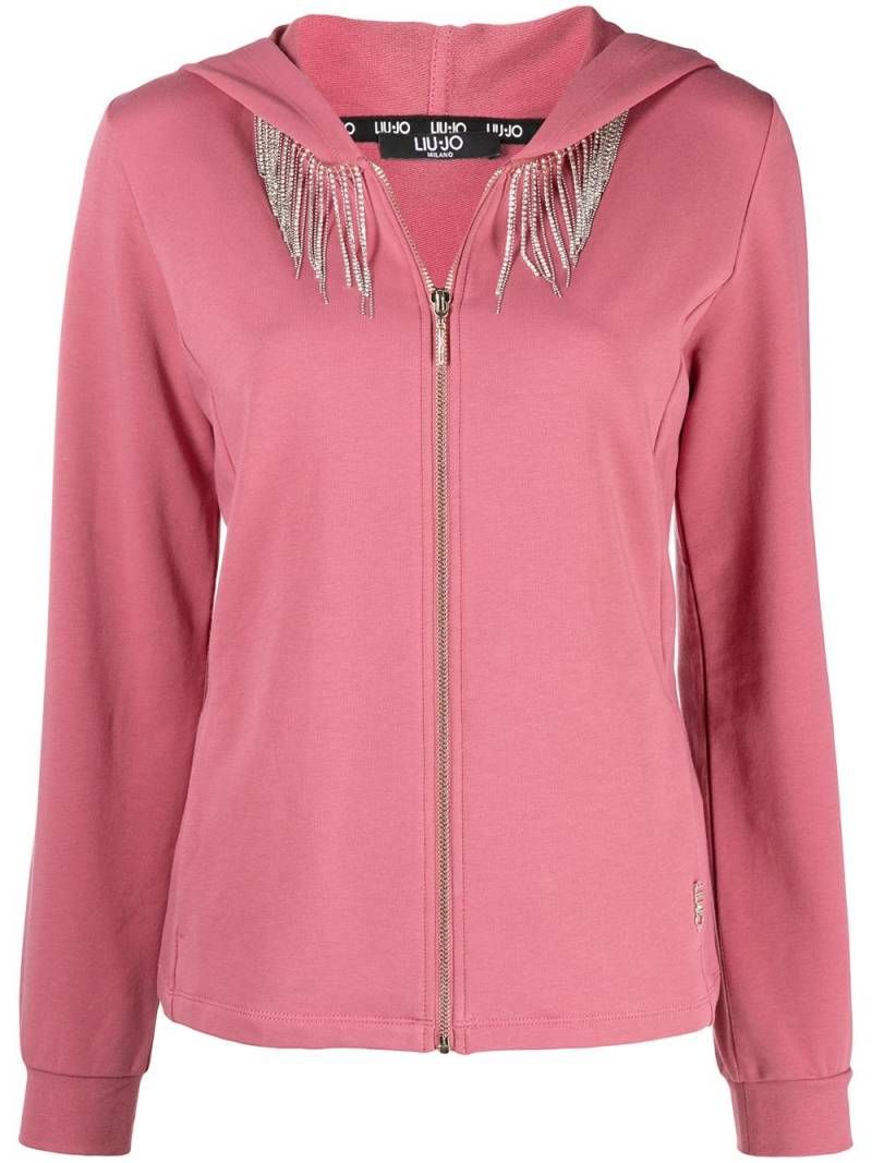 LIU JO crystal embellished chest hoodie - Pink von LIU JO