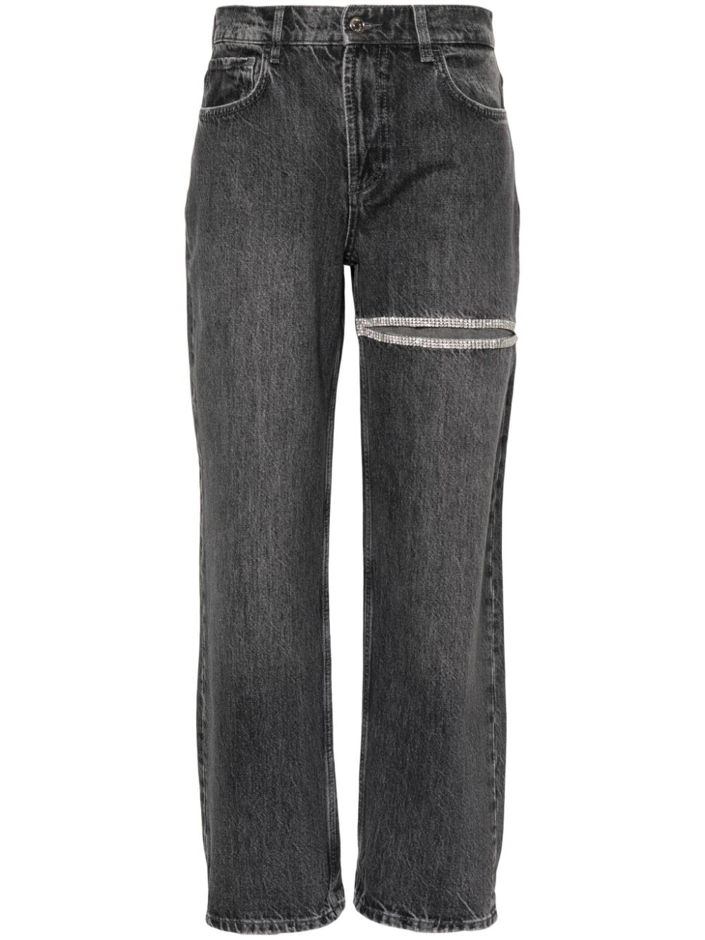 LIU JO crystal-embellished cutout jeans - Black von LIU JO