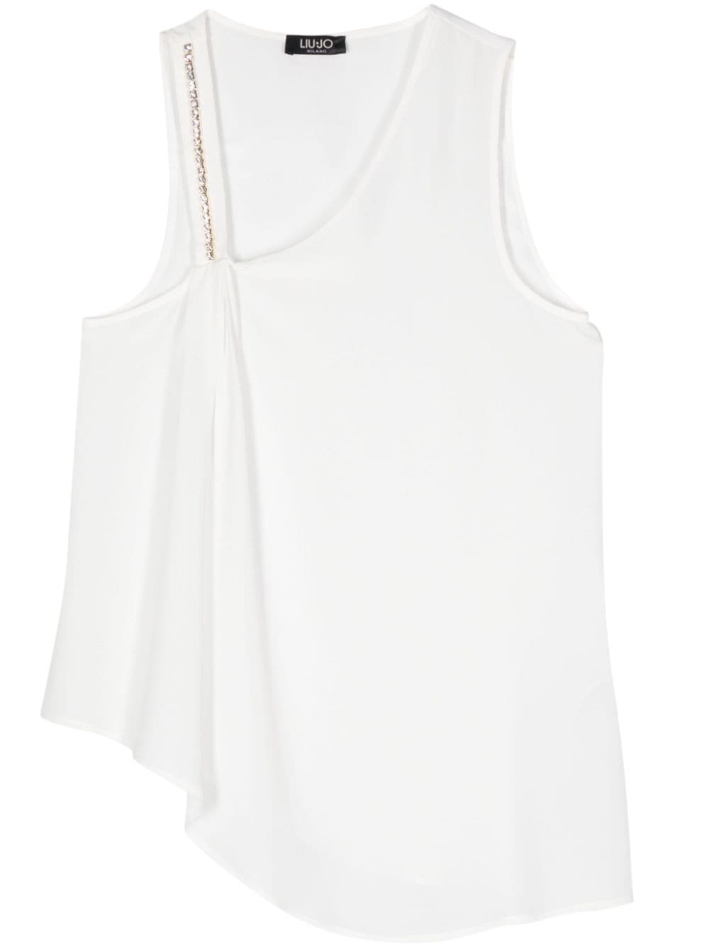 LIU JO crystal-embellished sleeveless blouse - White von LIU JO