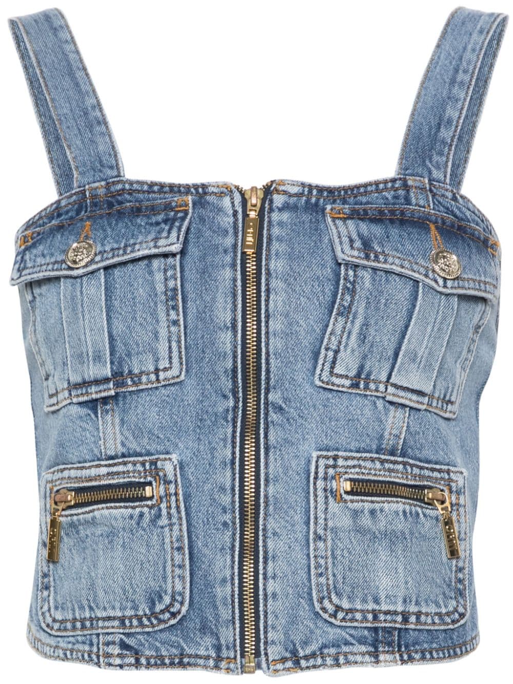 LIU JO denim cropped top - Blue von LIU JO