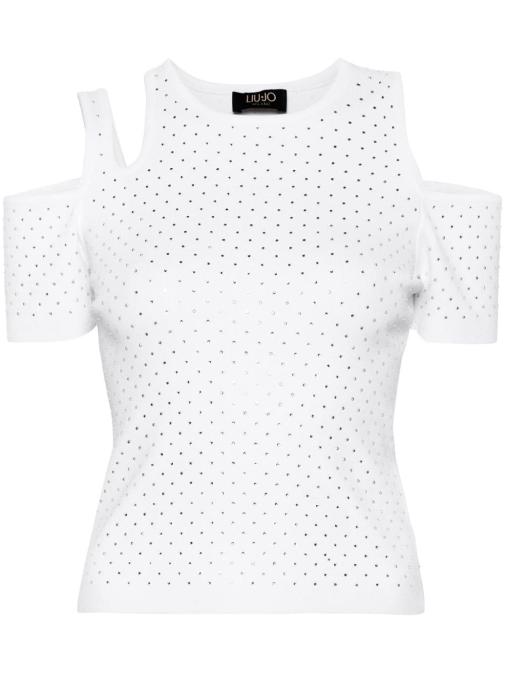 LIU JO embellished cut-out knitted top - White von LIU JO