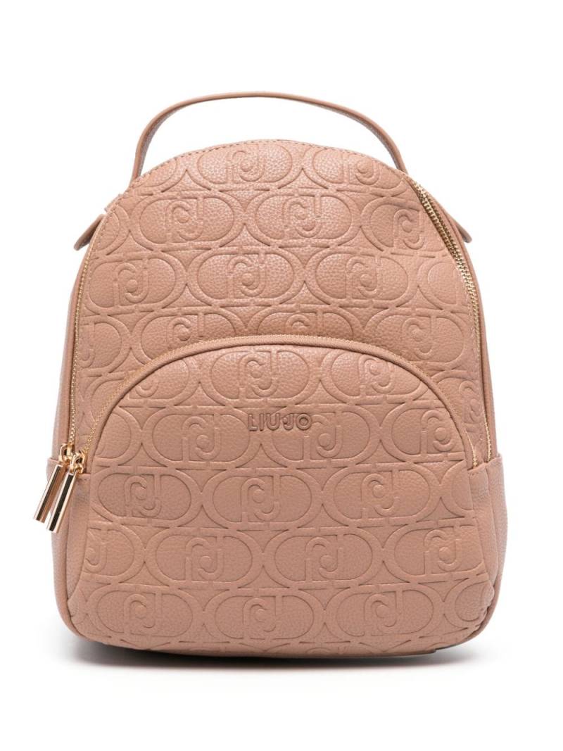 LIU JO embossed-logo backpack - Brown von LIU JO