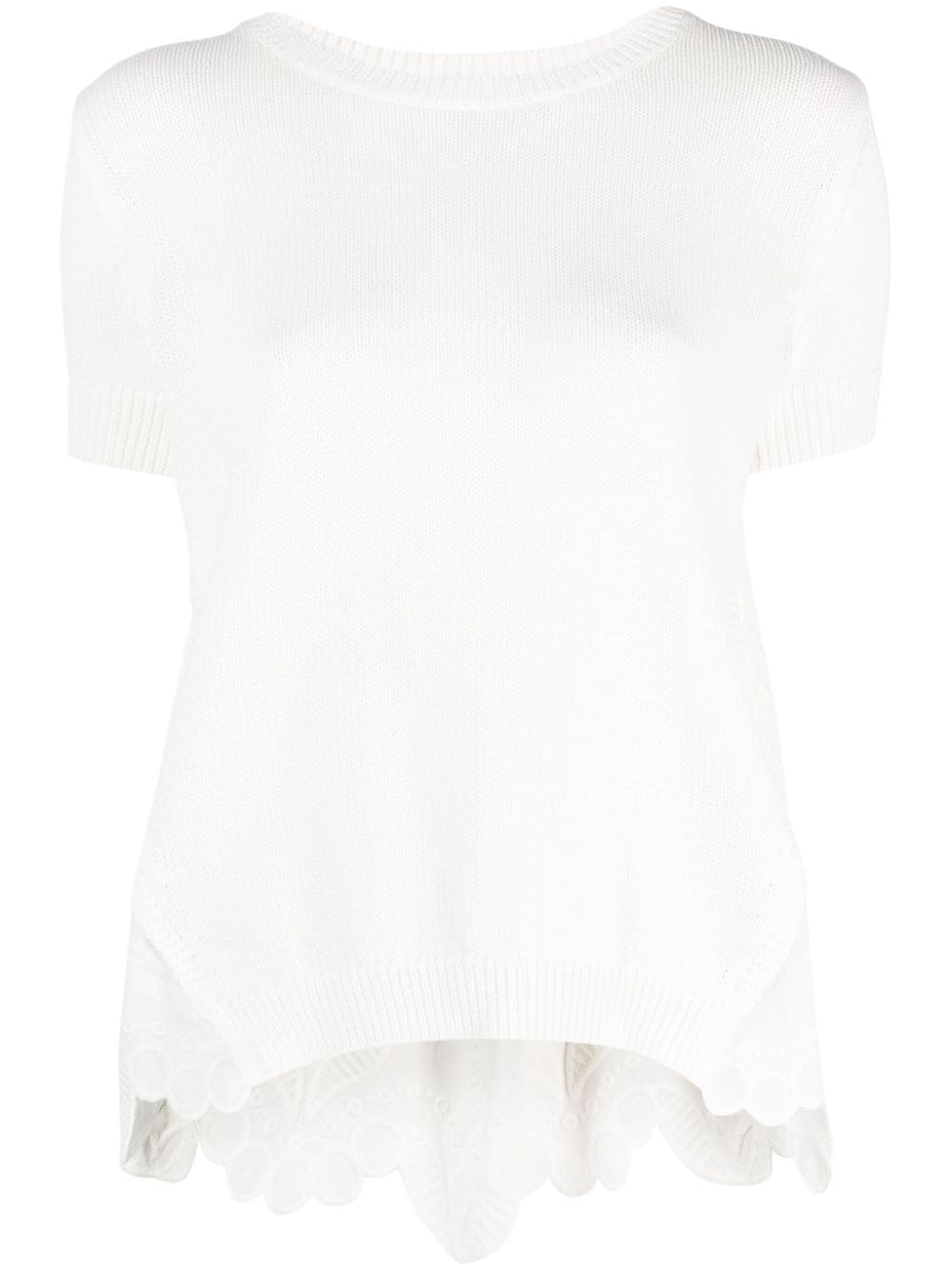 LIU JO embroidered-panel cotton top - White von LIU JO