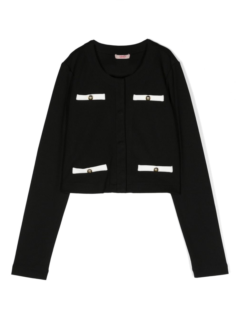 Liu Jo Kids faux-pocket jersey cardigan - Black von Liu Jo Kids