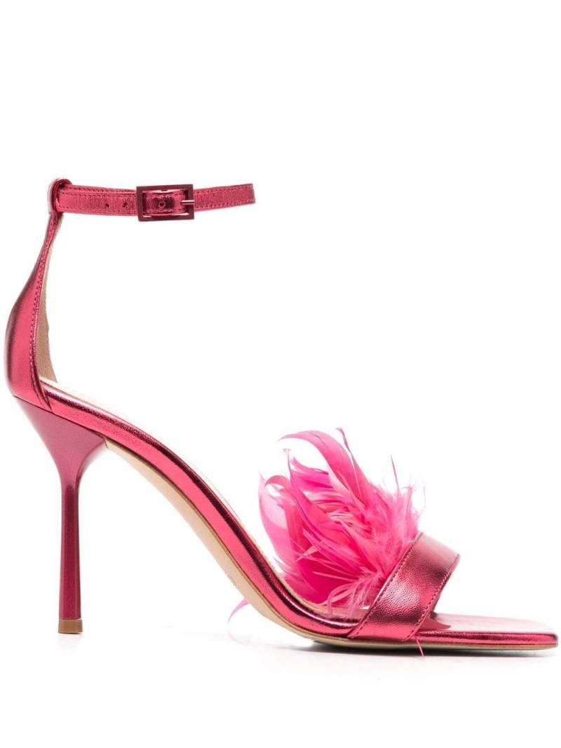 LIU JO feather-detail 100mm heel sandals - Pink von LIU JO