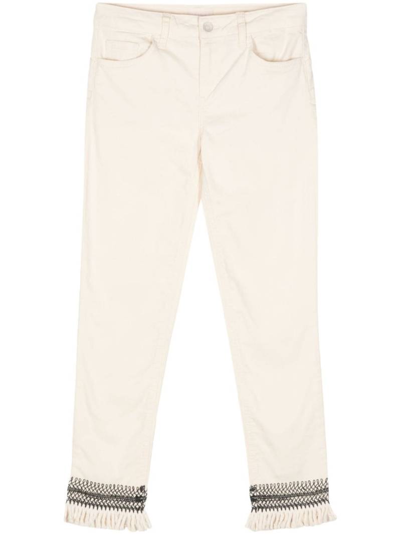 LIU JO fringed cotton jeans - Neutrals von LIU JO