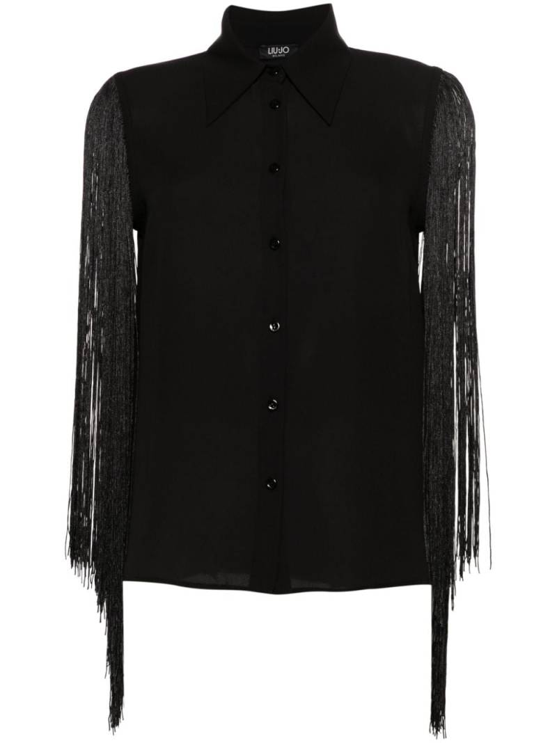 LIU JO fringed sleeveless shirt - Black von LIU JO