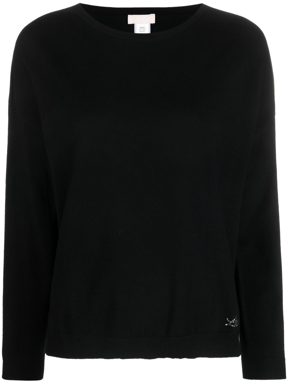 LIU JO gem-logo boat neck jumper - Black von LIU JO