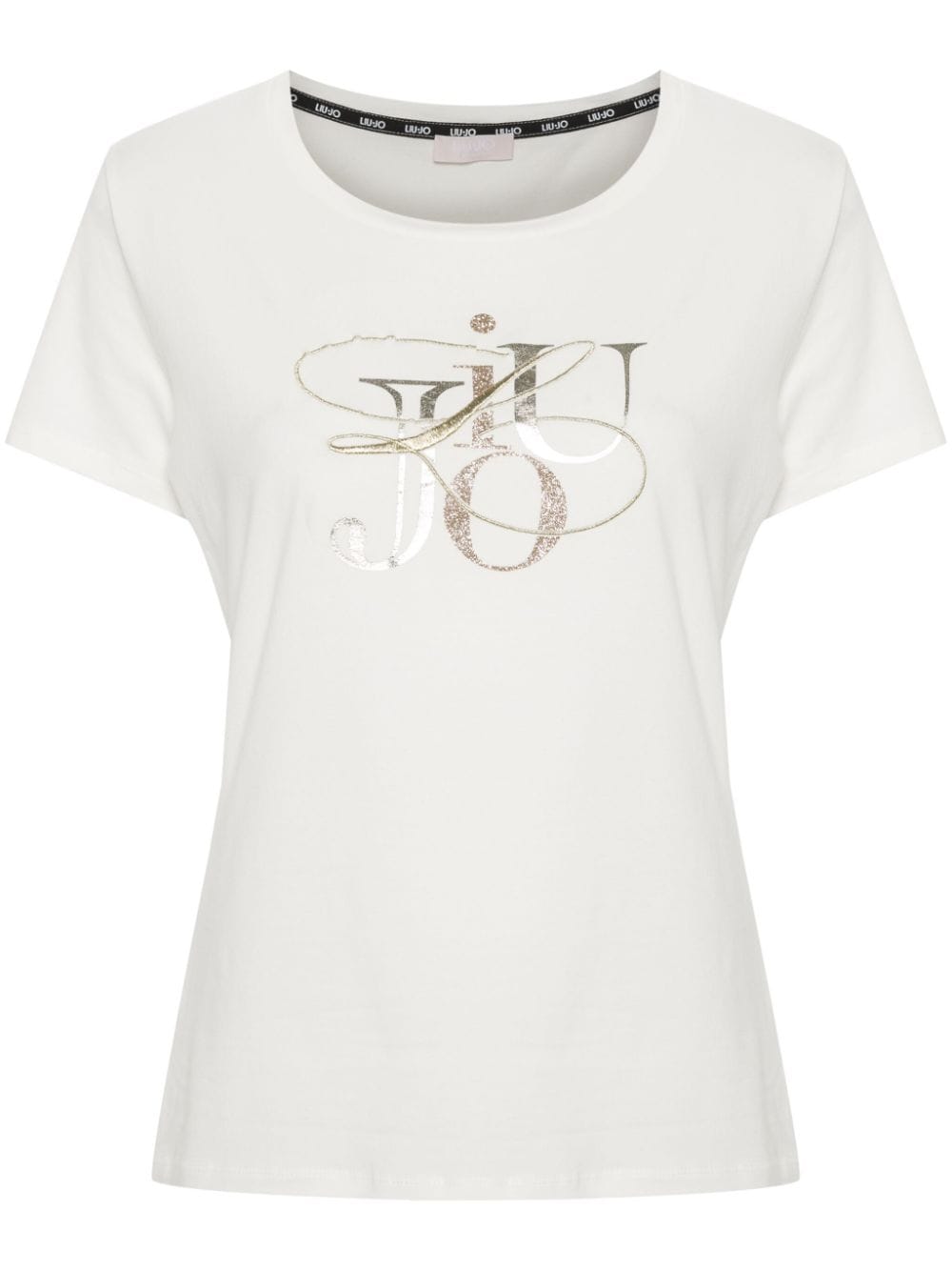 LIU JO glitter logo-print T-shirt - White von LIU JO