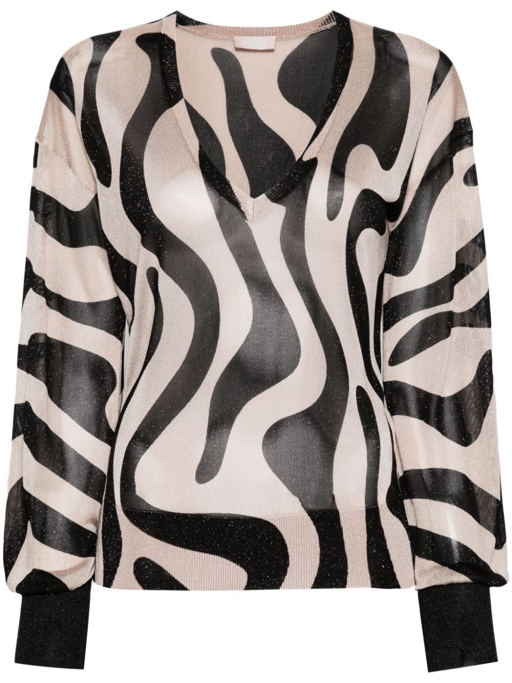 LIU JO graphic-print knitted top - Neutrals von LIU JO