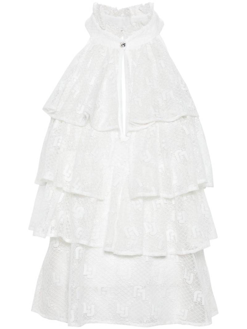 LIU JO halterneck lace blouse - White von LIU JO